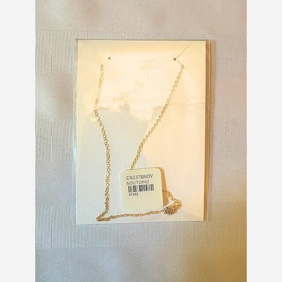 November Birthstone Necklace – Citrine Charm on 18" Gold Filled Chain - Picture 5 of 5